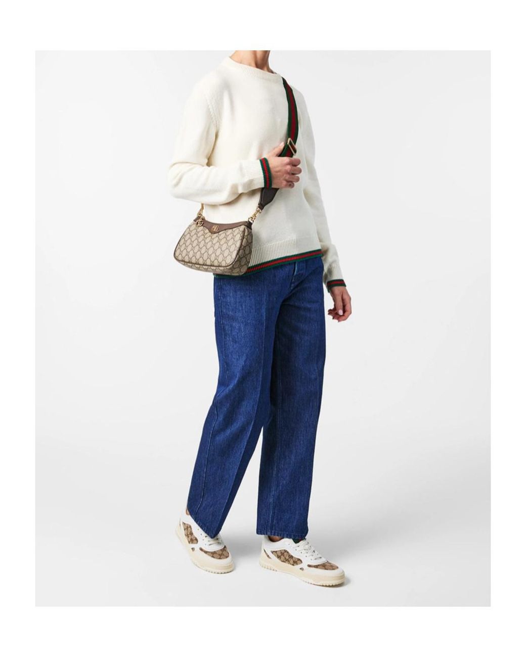 Gucci Natural Lace-Up Casual Sneakers