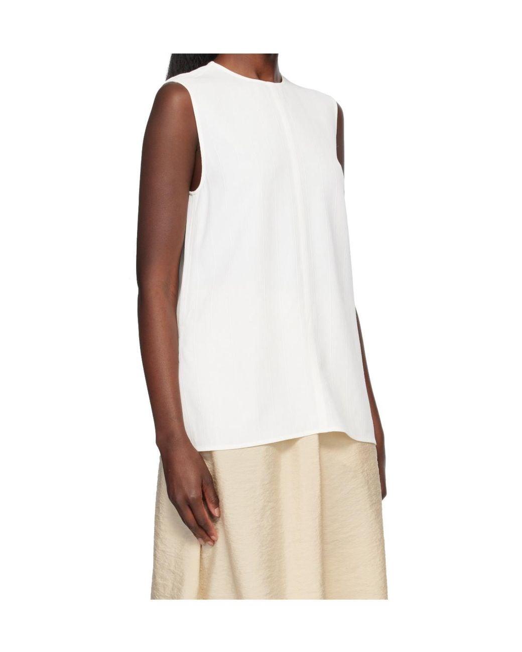 Totême White Totême Crewneck Sleeveless Top