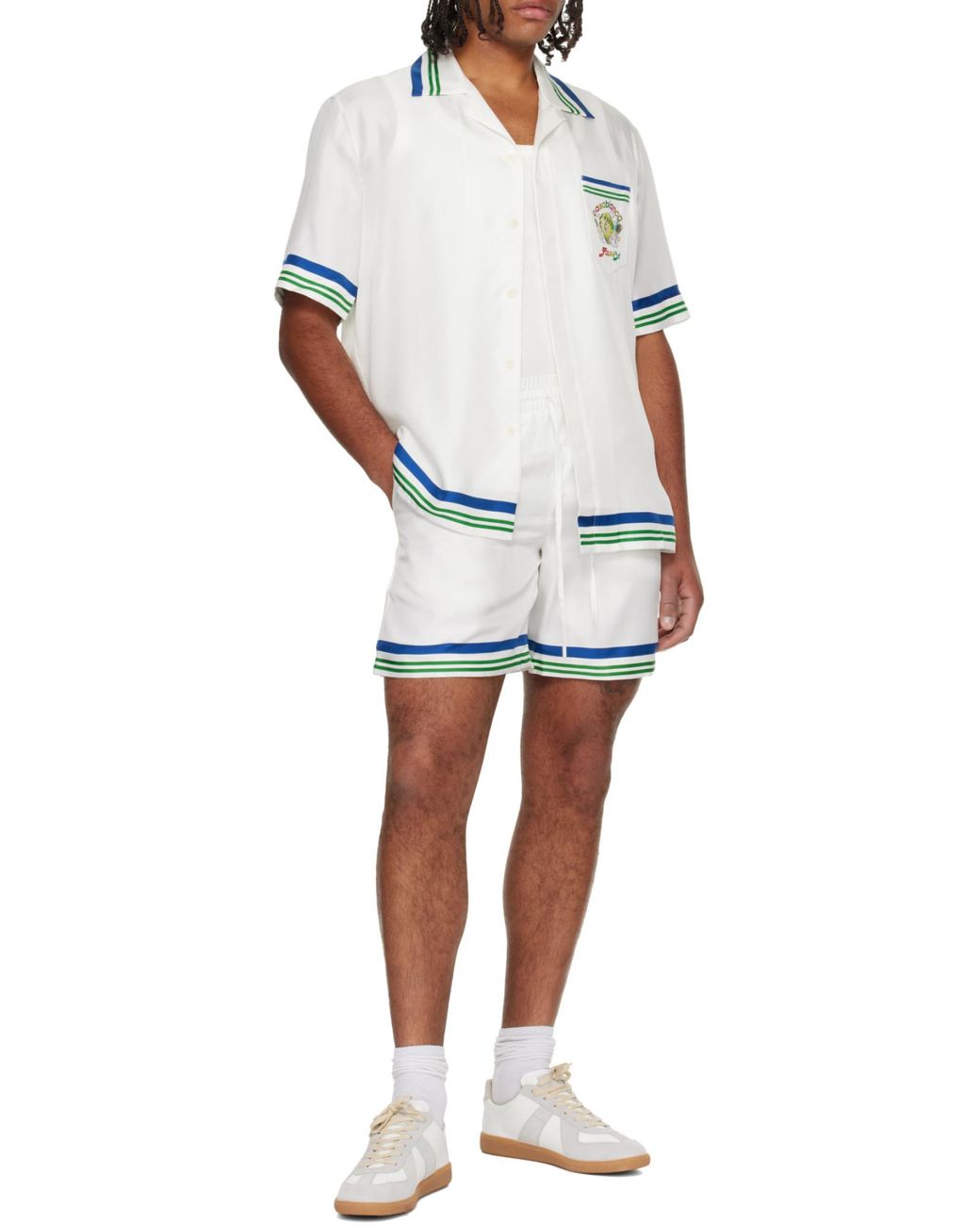 Casablanca White Tennis Club Icon Twill Shorts for men