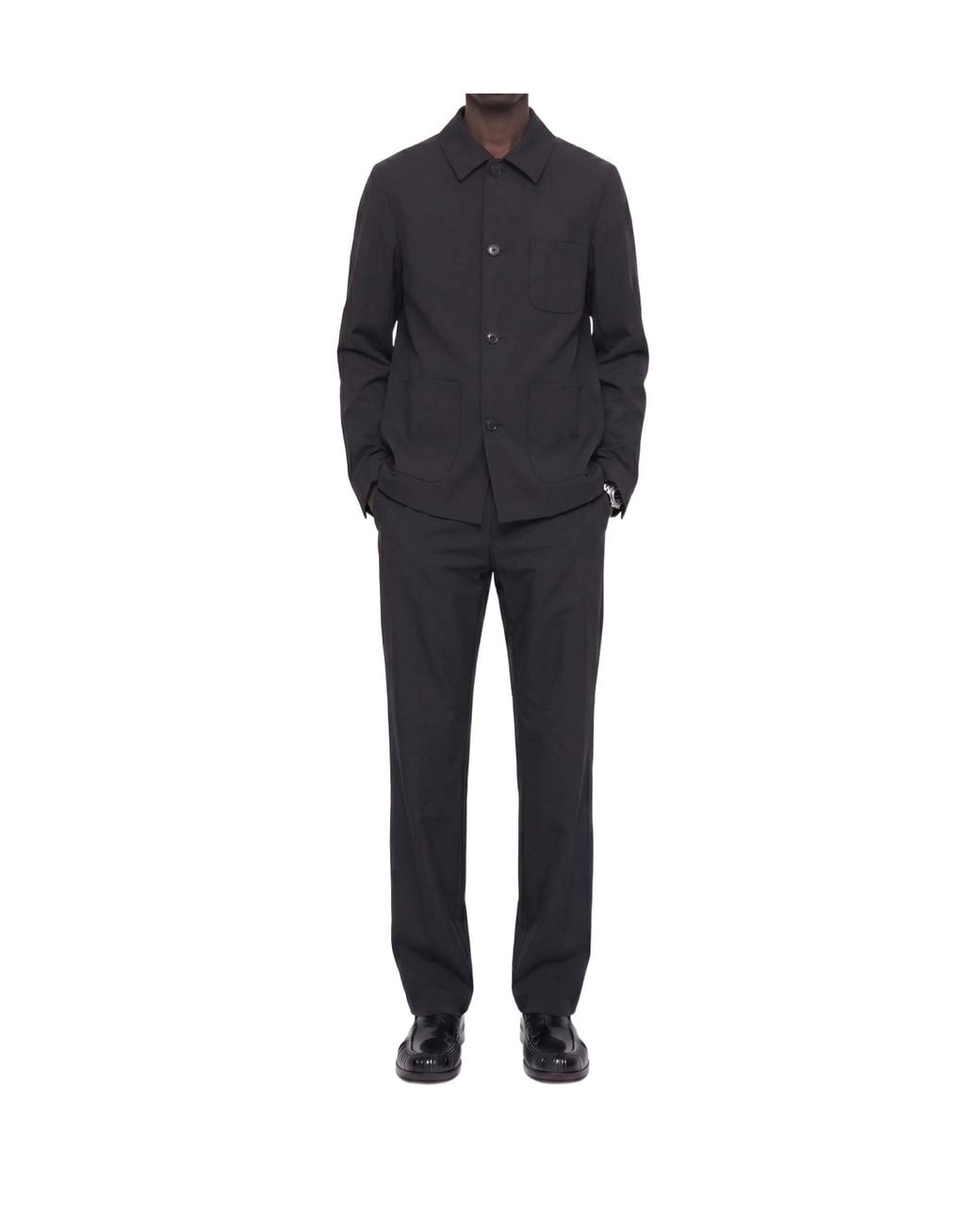 Lardini Black Button Pocket Jacket for men