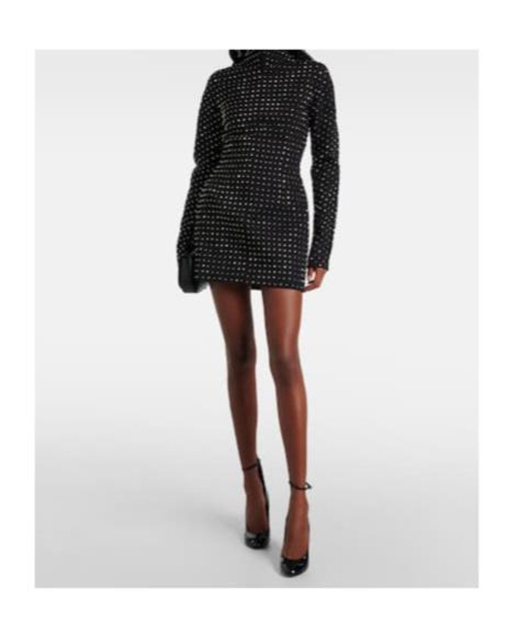 Sportmax Black Rhinestone-Embellished Jersey Minidress