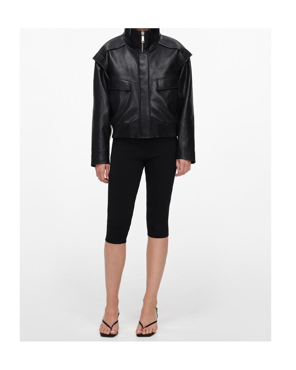 Self-Portrait Black Zip-Front Bomber Jacket