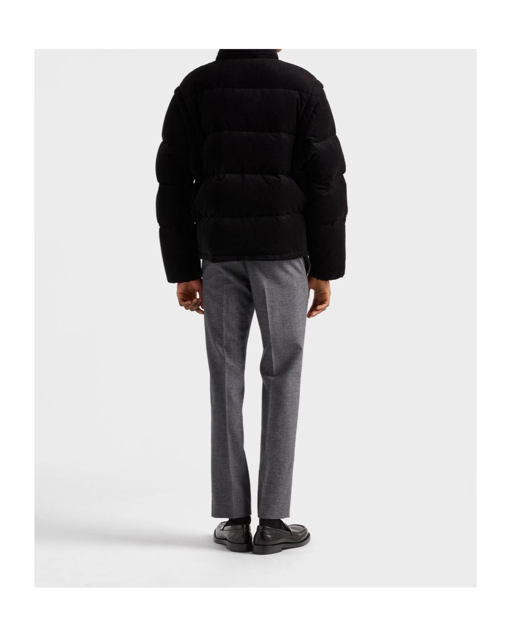 Prada Black Triangle-Logo Button-Up Jacket for men