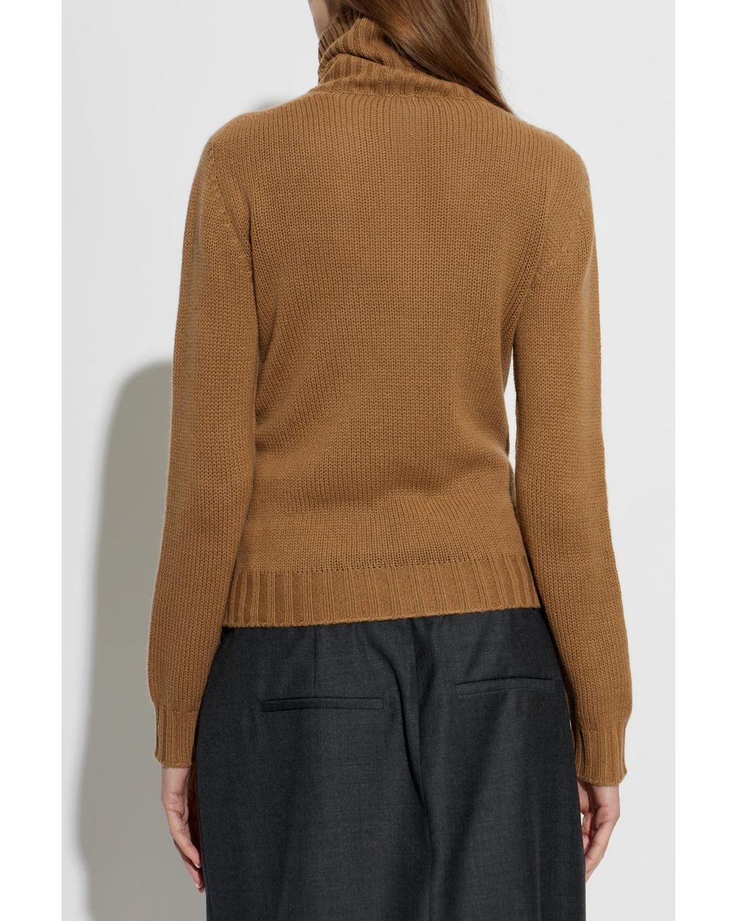 Fabiana Filippi Brown Long-Sleeve High-Neck Sweater
