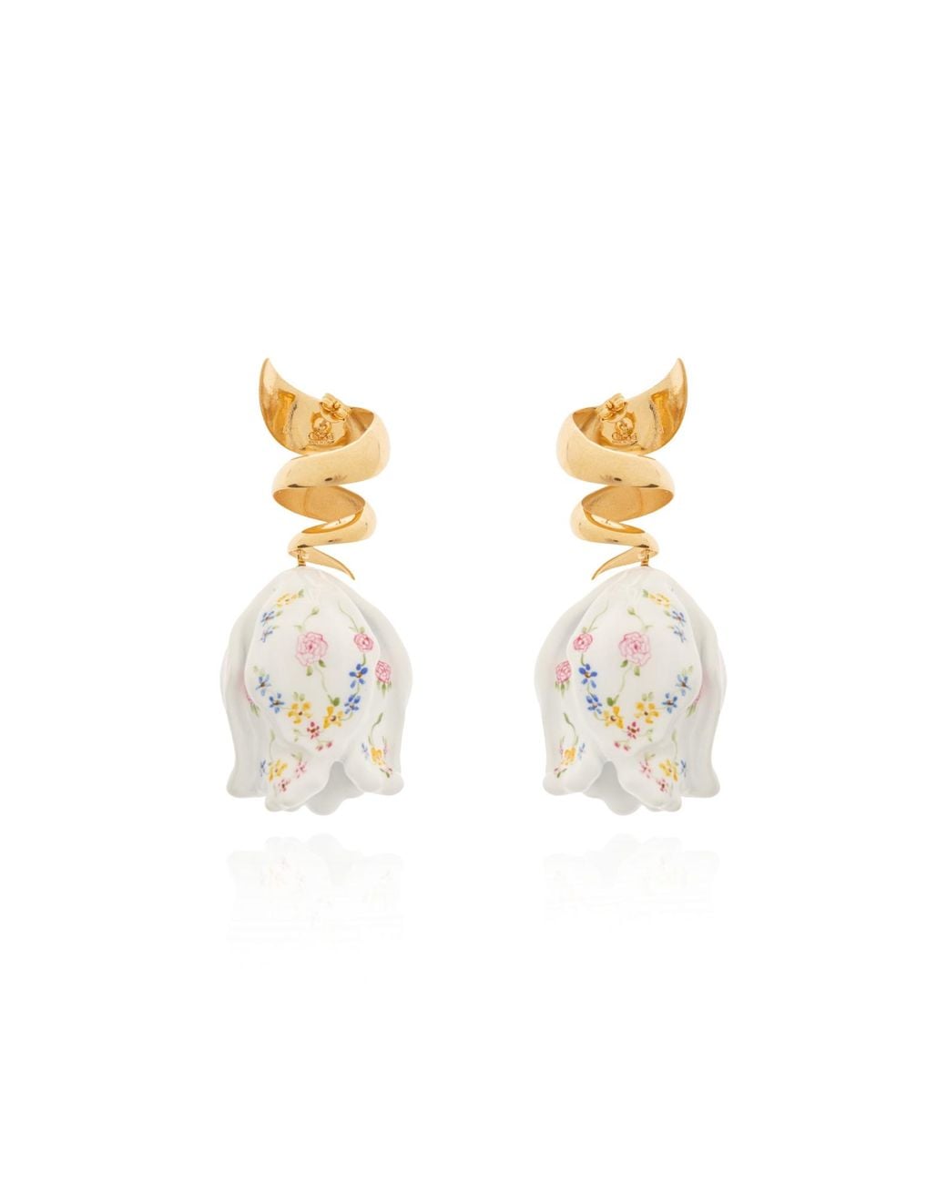 Chloé Metallic Chloé Bloomcraft Floral Drop Earrings