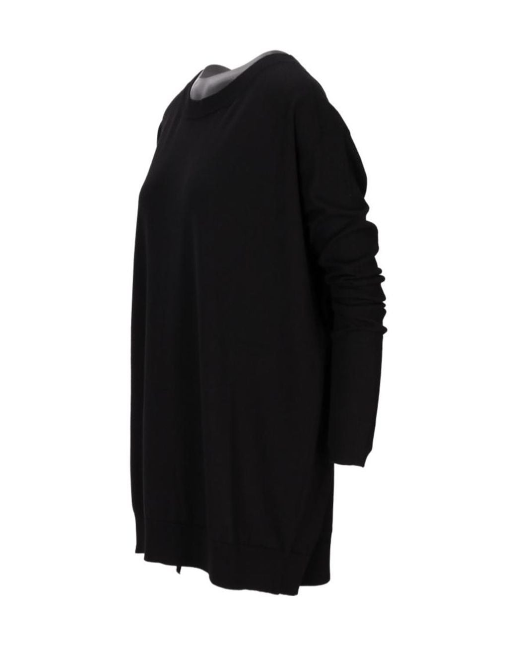 Ann Demeulemeester Black Dropped Shoulder Sweater Cotton