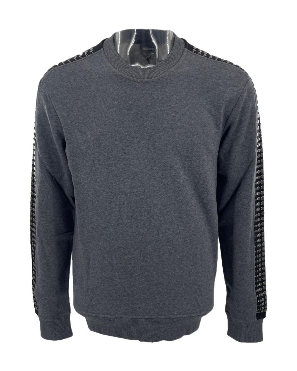 Just Cavalli Blue Round-Collar Long-Sleeve Hoodie for men