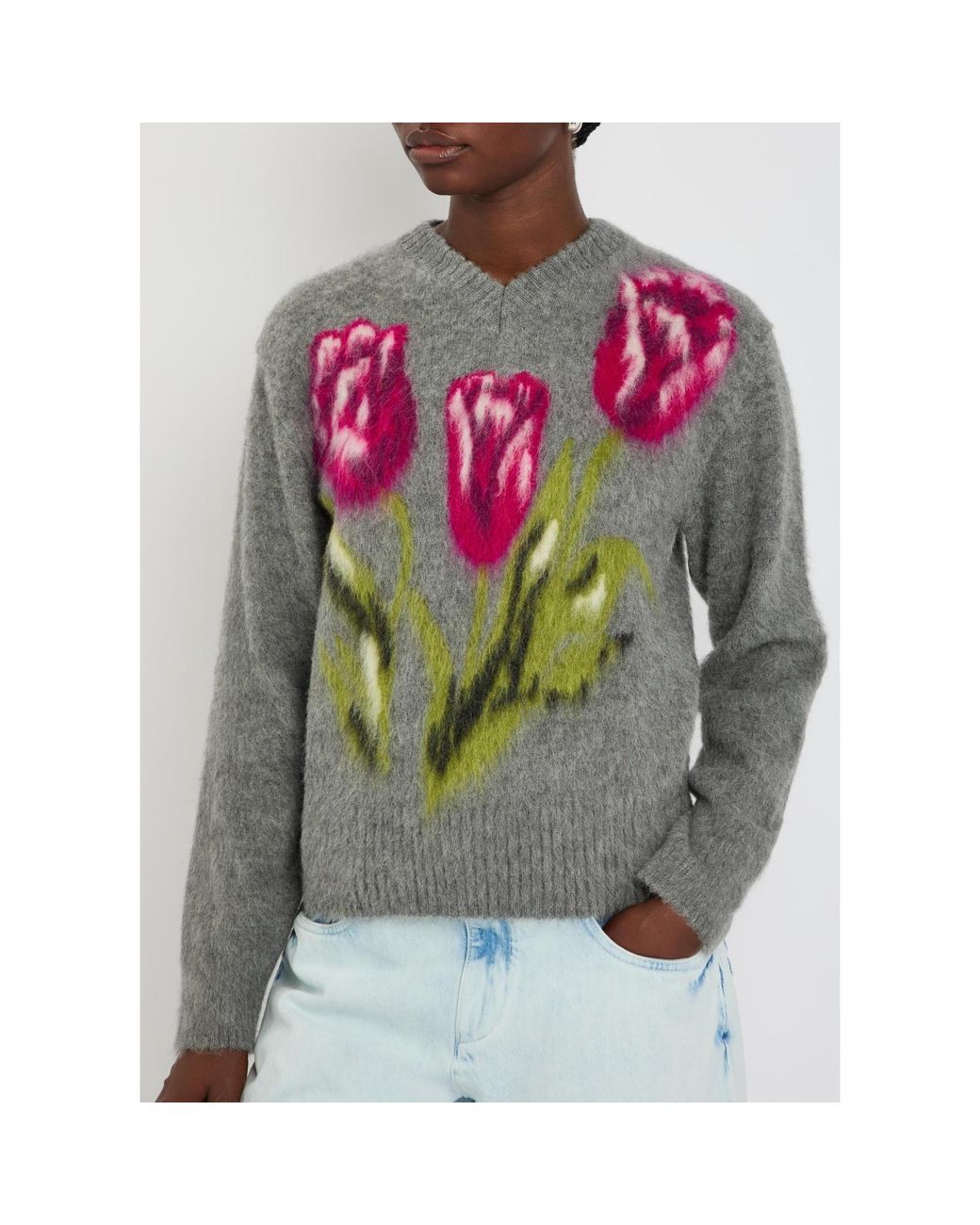 Maison Margiela Gray Patterned Sweater