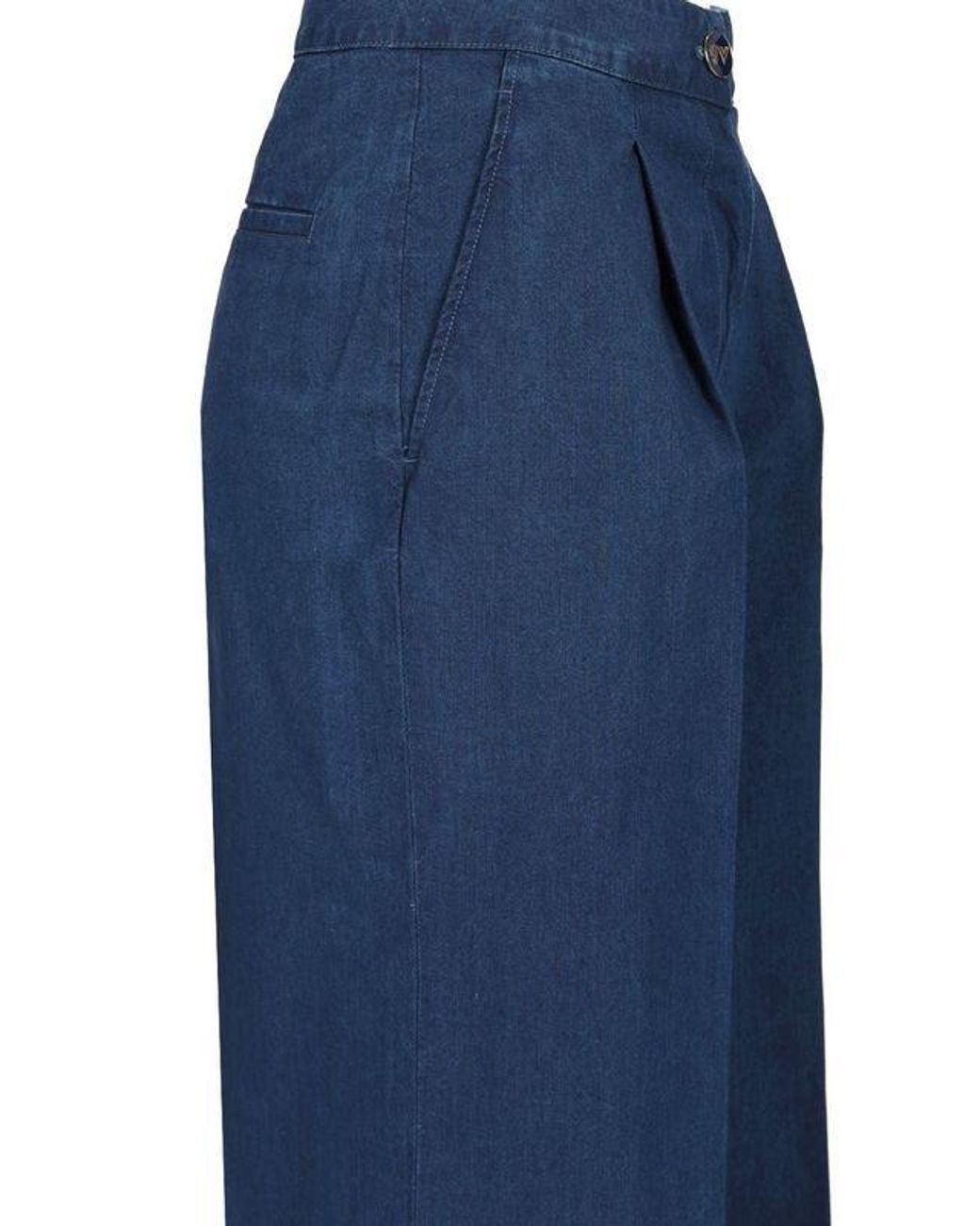 Valentino Blue Button Detailed Straight Leg Jeans