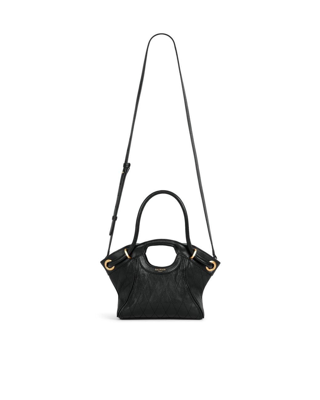 Balmain Black Quilted Small Tote Bag