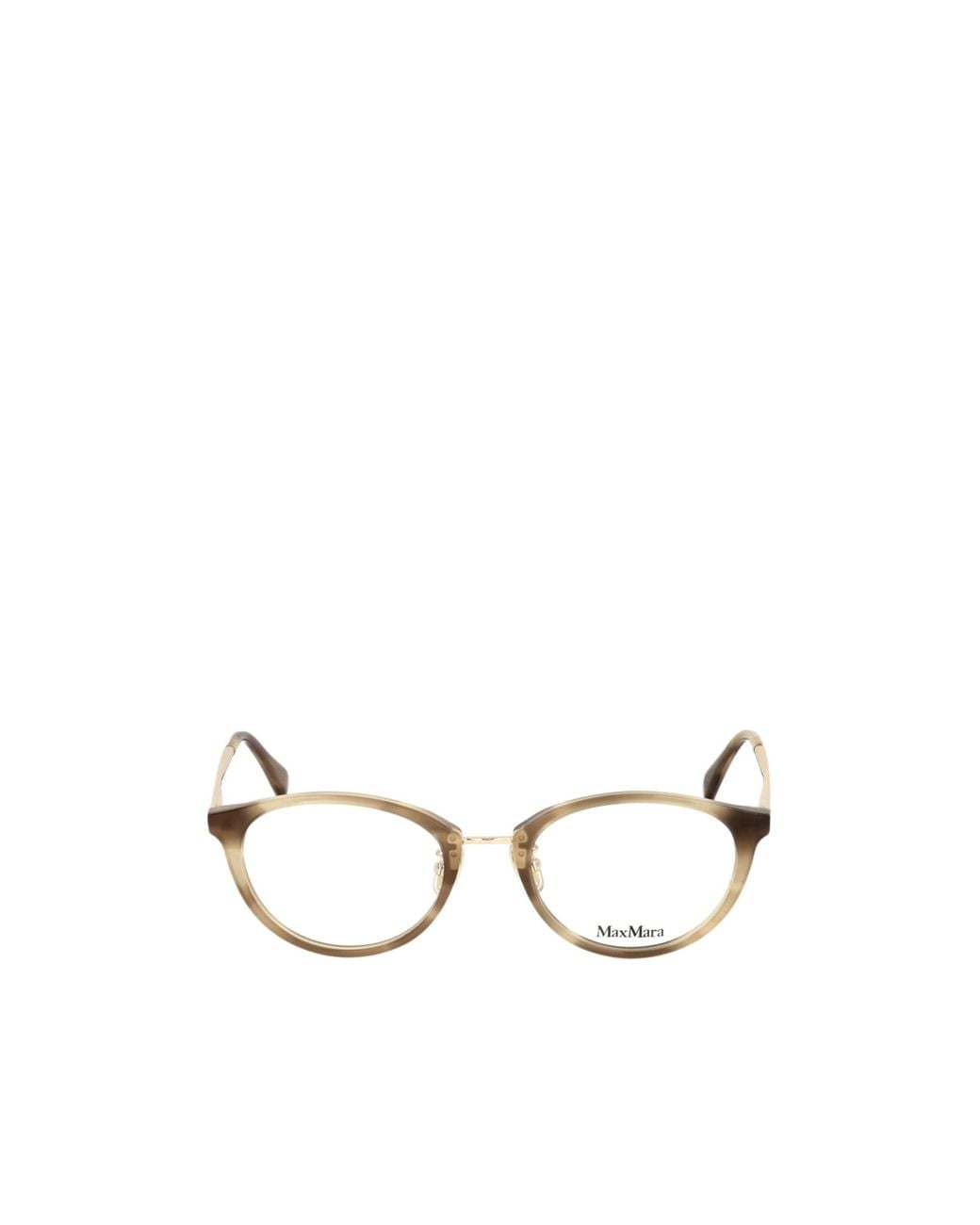 Max Mara Metallic Round Frame Glasses