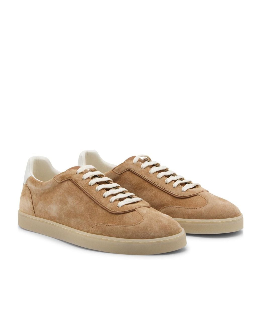Brunello Cucinelli Brown Low Top Lace-Up Sneakers for men