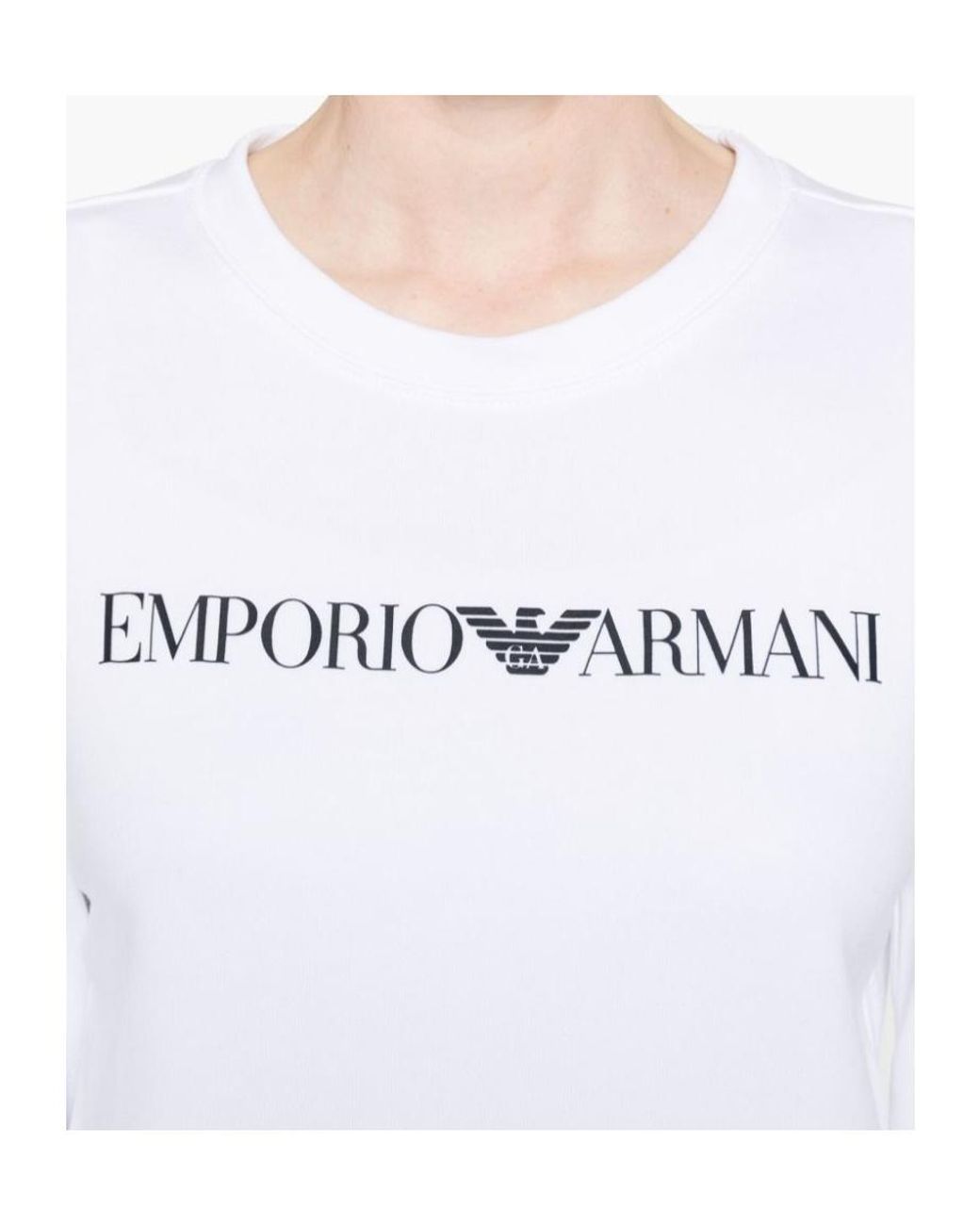 Emporio Armani White Long-Sleeved Sweatshirt