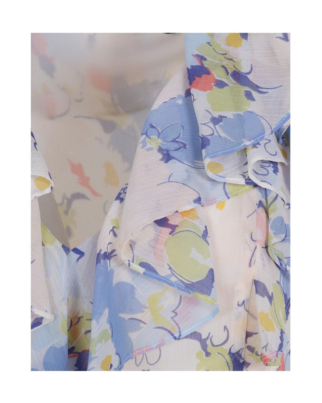 Ralph Lauren Blue Lauren Ruffled Floral Maxi Dress