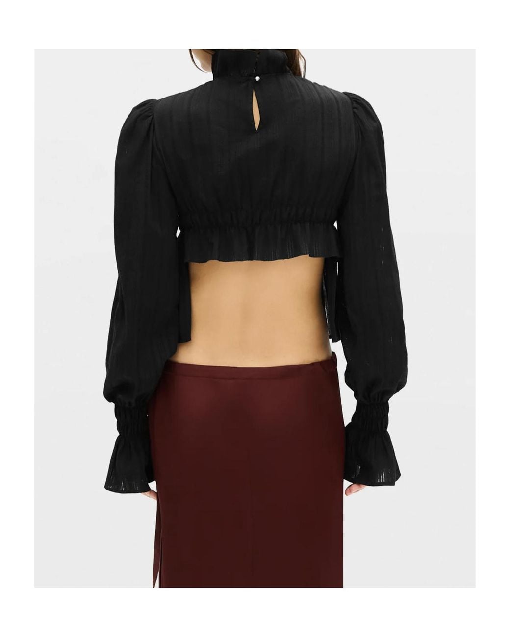 Ann Demeulemeester Black Smocked Ruffled Blouse