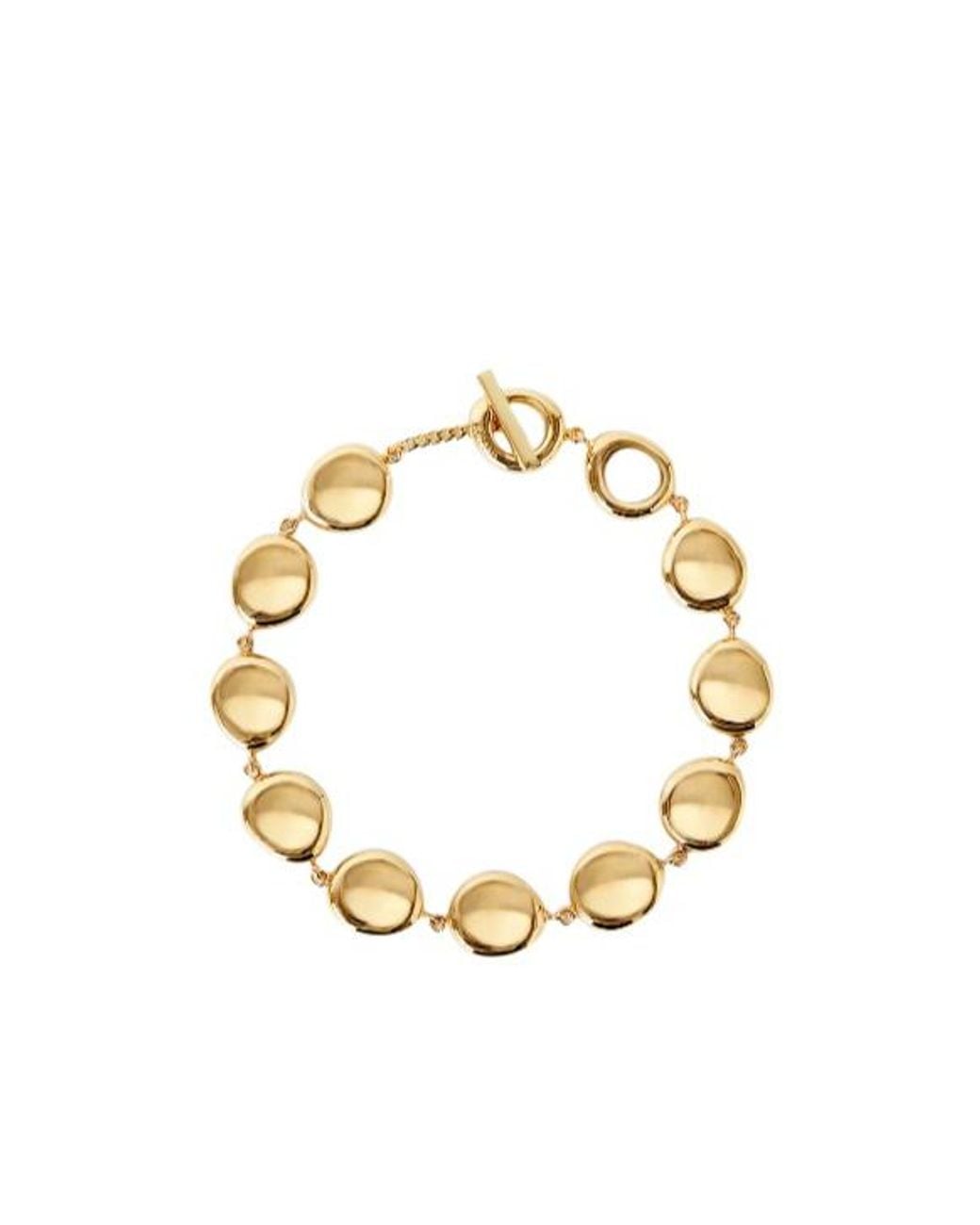 Joseph Metallic Bean Gilded Disc Necklace