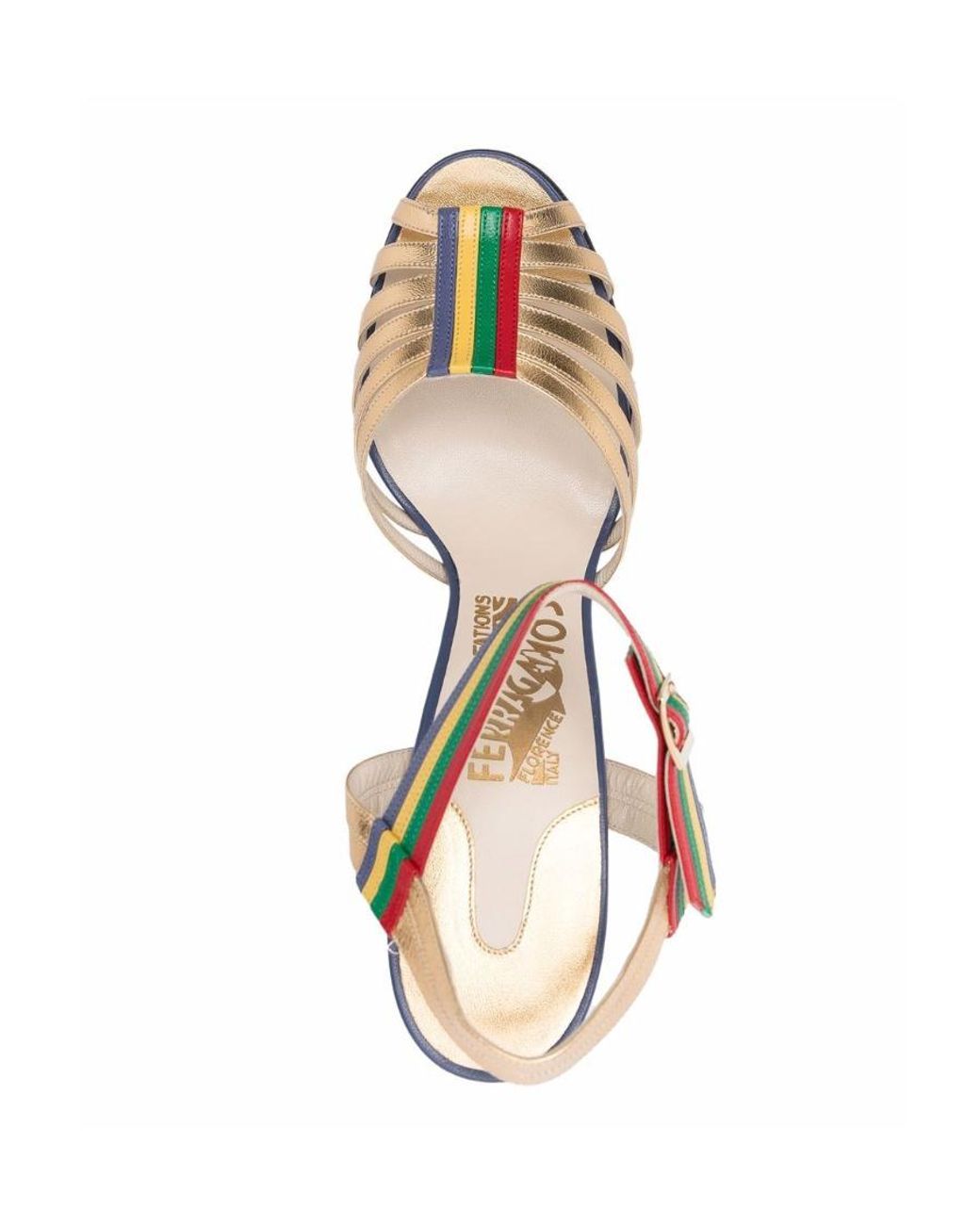 Ferragamo Metallic Strap Leather Sandals