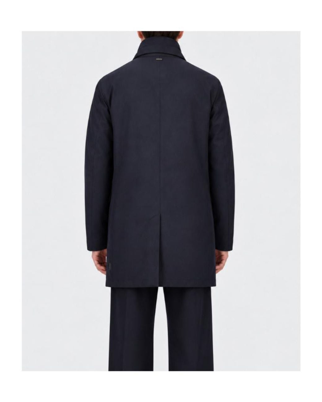 Herno Blue Long-Sleeved Single-Breasted Coat for men