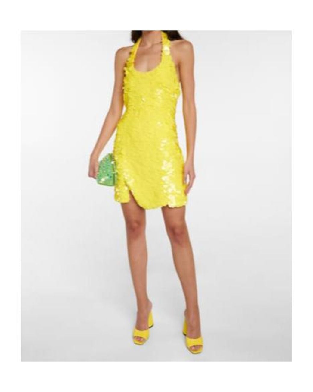 The Attico Yellow Allium Sequined Minidress