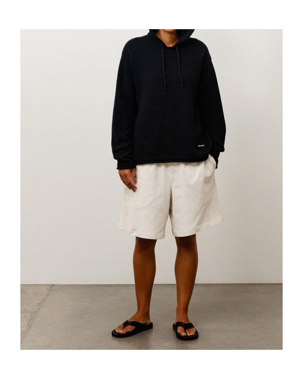 Stussy Black Beach Hooded Sweater for men