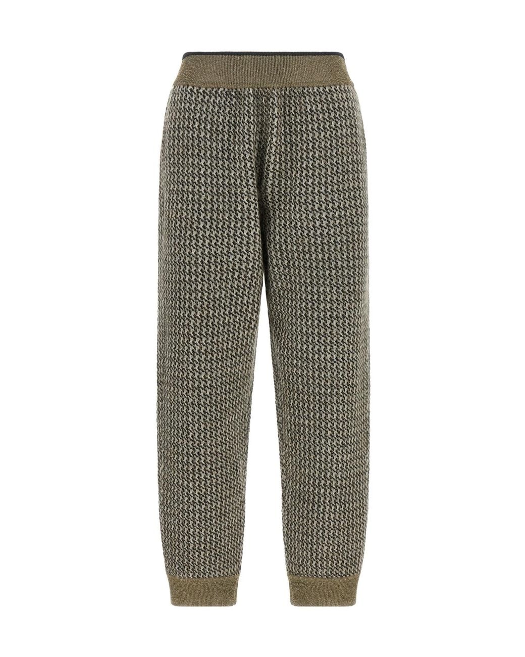 Brunello Cucinelli Gray Track Houndstooth Trousers