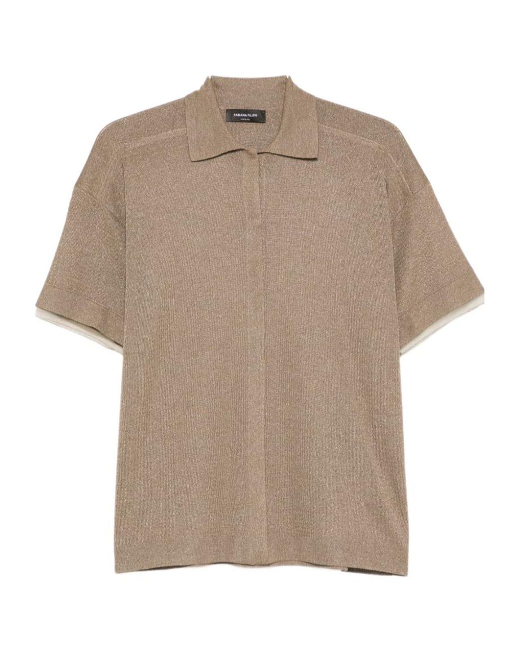 Fabiana Filippi Natural Polo Collar T-Shirt