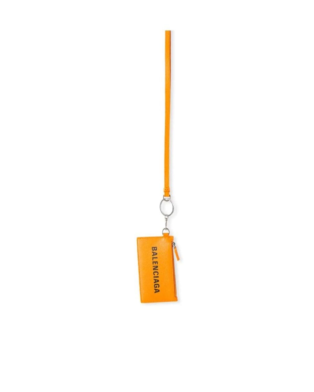 Balenciaga White Keyring Logo Card Holder for men