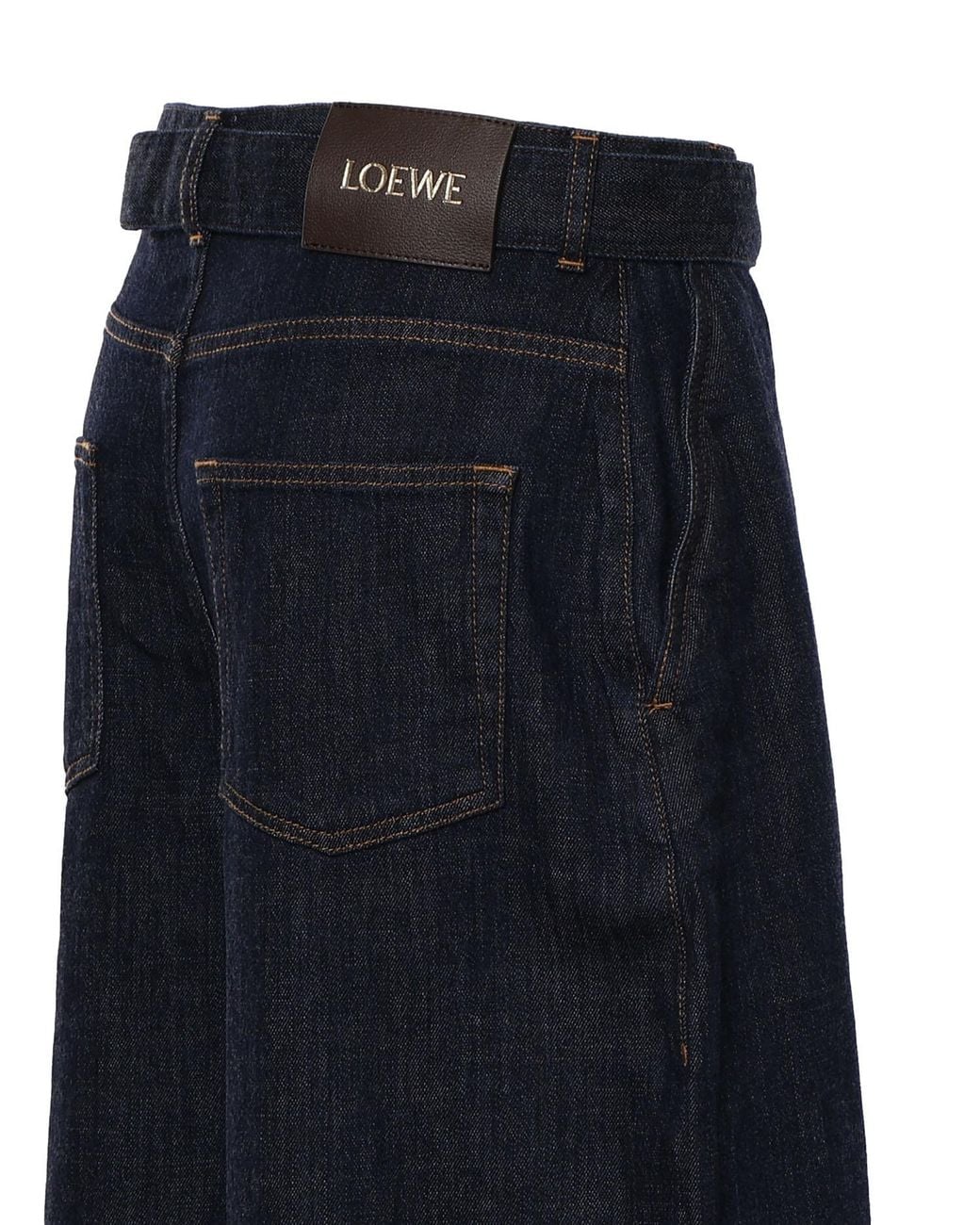 Loewe Blue Logo Patch Wide Leg Jeans