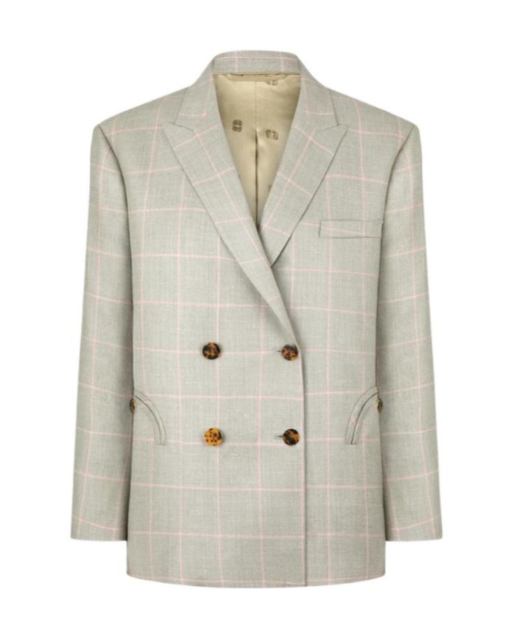 Blazé Milano Gray Check Double-Breasted Jacket