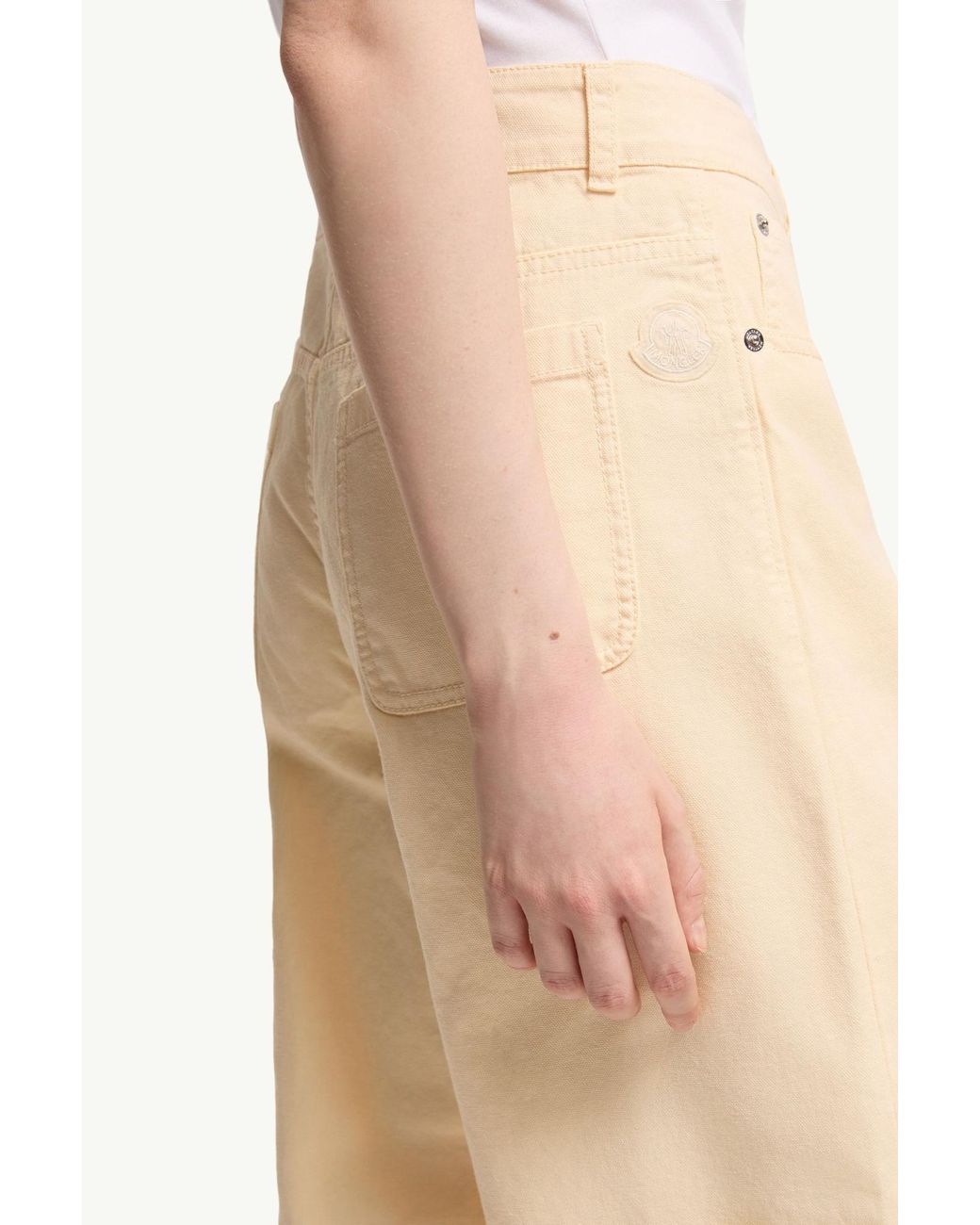 Moncler Natural Canvas Cargo Pants