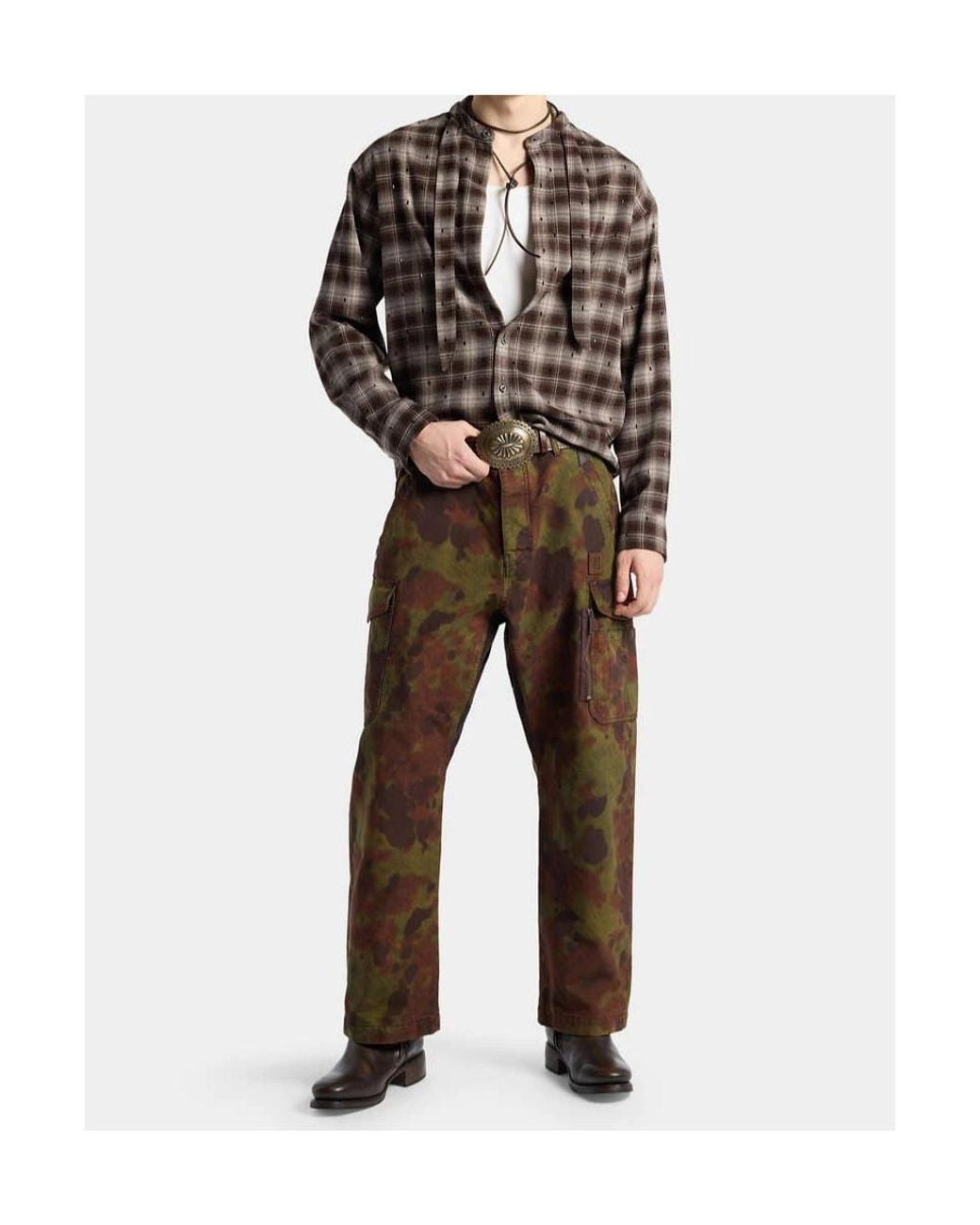 DSquared² Brown Camouflage Cargo Pants for men