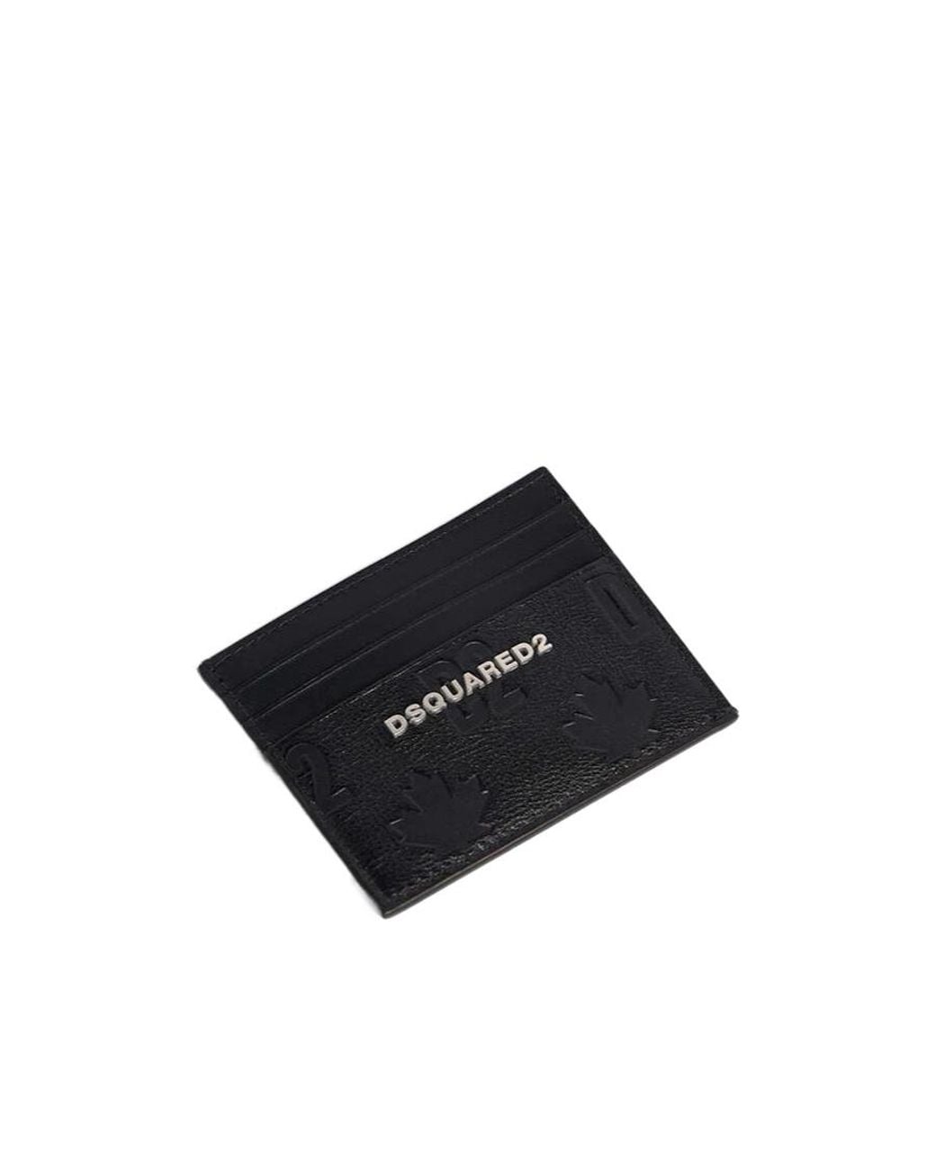 DSquared² Black Logo Embossed Card Holder Wallet for men