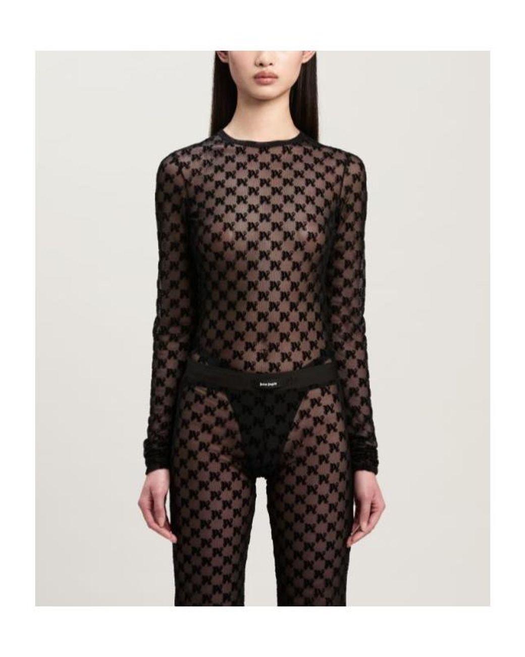 Palm Angels Black Long Sleeve Tops