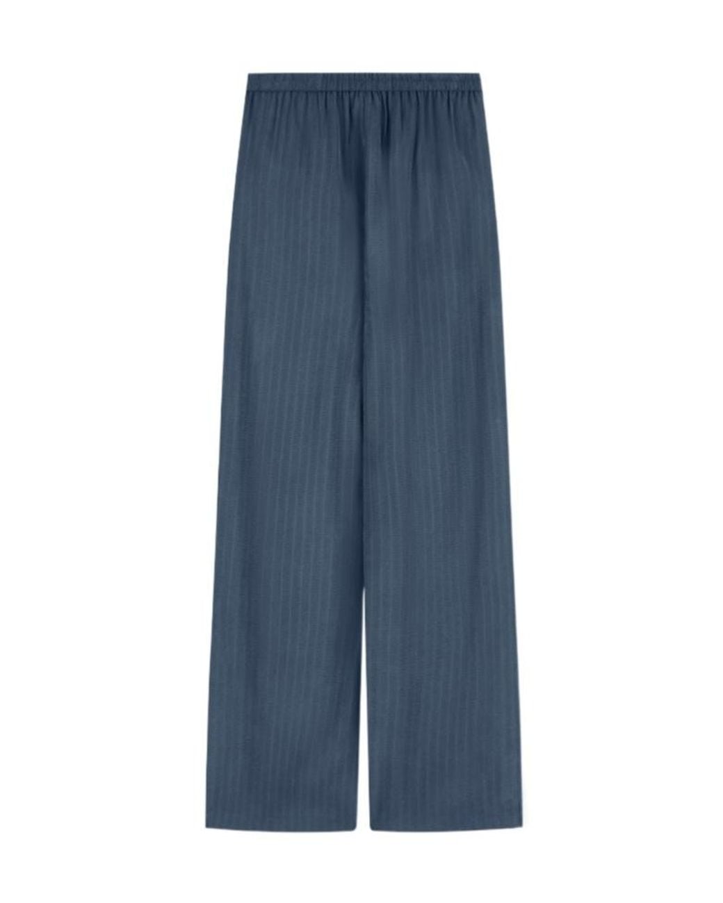 Emporio Armani Blue Striped Straight Leg Pants