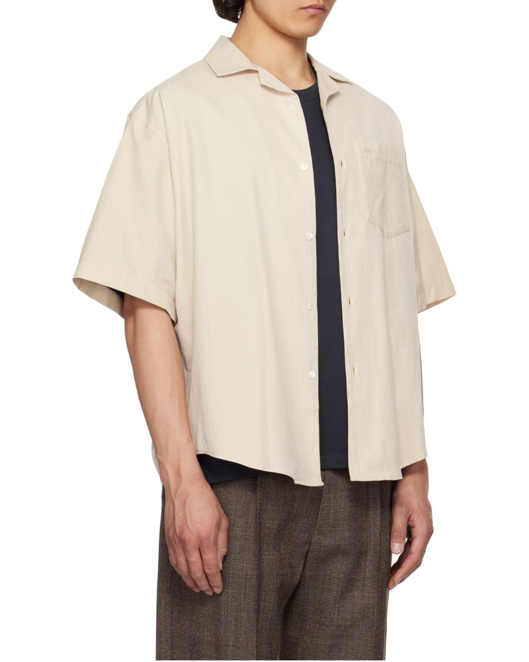 AMI Natural Short-Sleeved Boxy Shirt for men