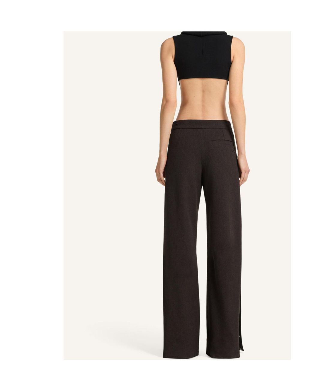 Courreges Brown Snap Heather Twill Straight Pants