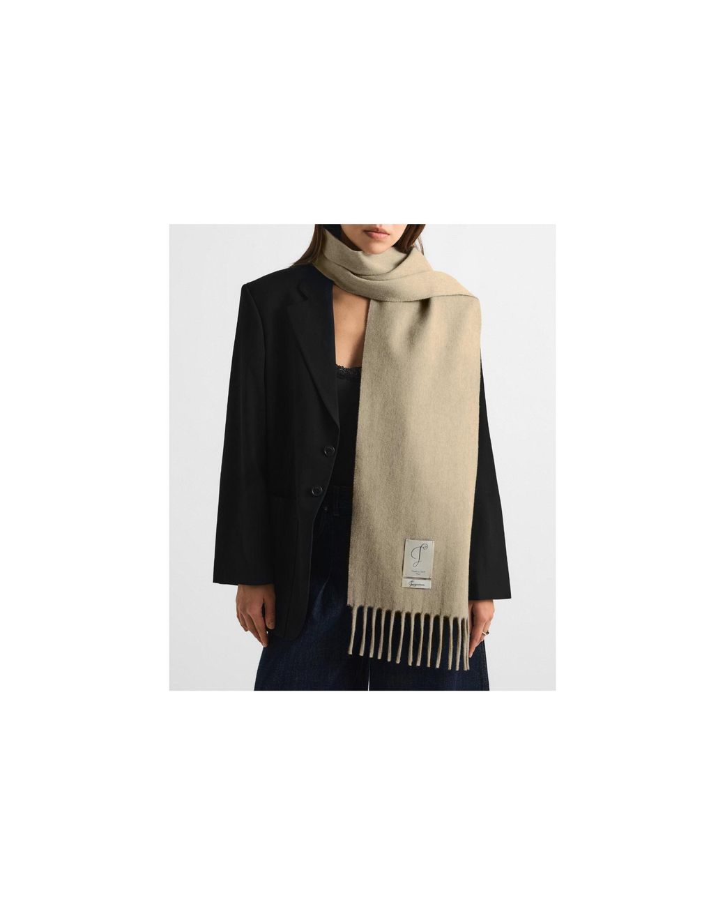 Jacquemus White Fringe Scarf