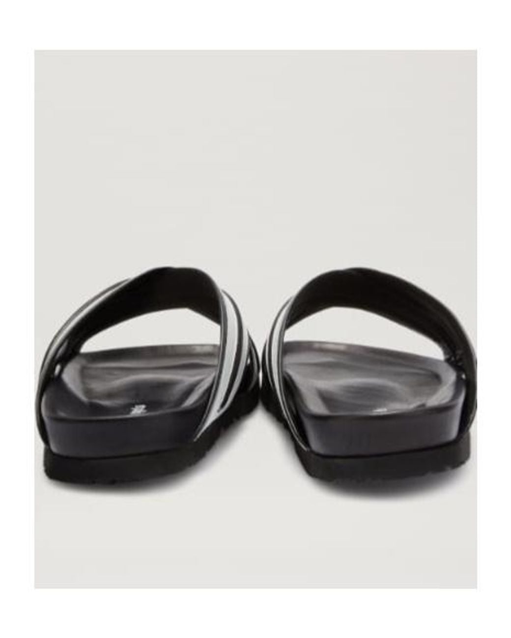 Palm Angels Brown Striped Criss-Cross Slides for men