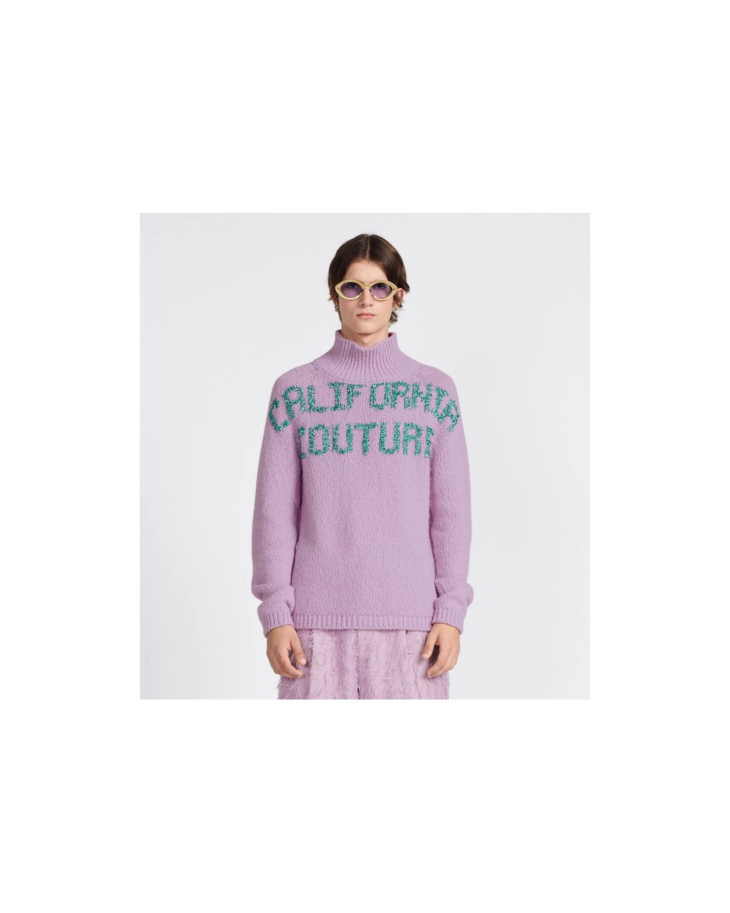Dior Pink Homme Logo Intarsia-Knit Jumper for men