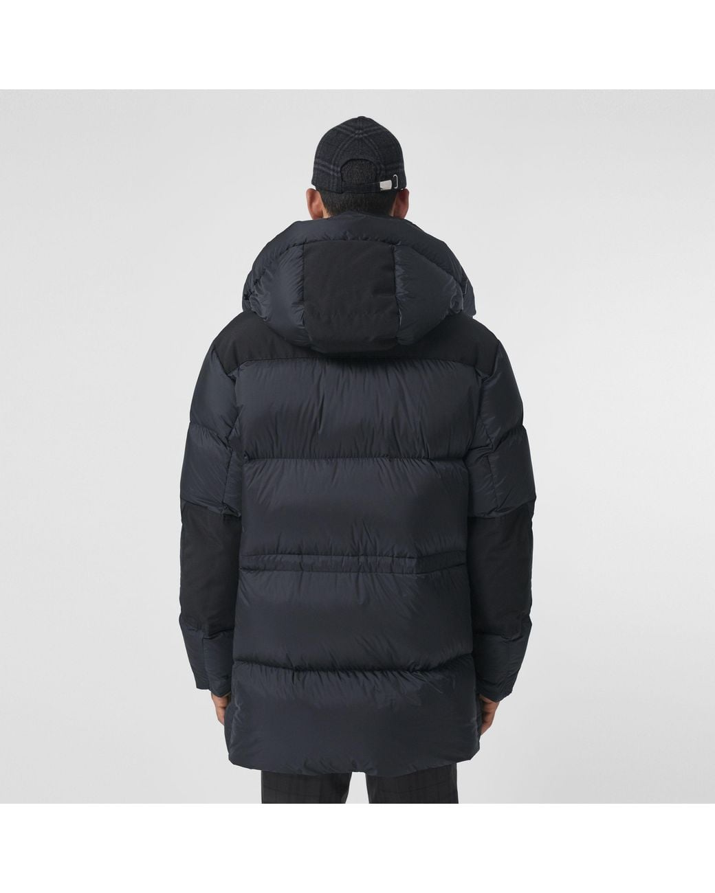 Burberry Blue Logo Appliqué Nylon Puffer Coat for men