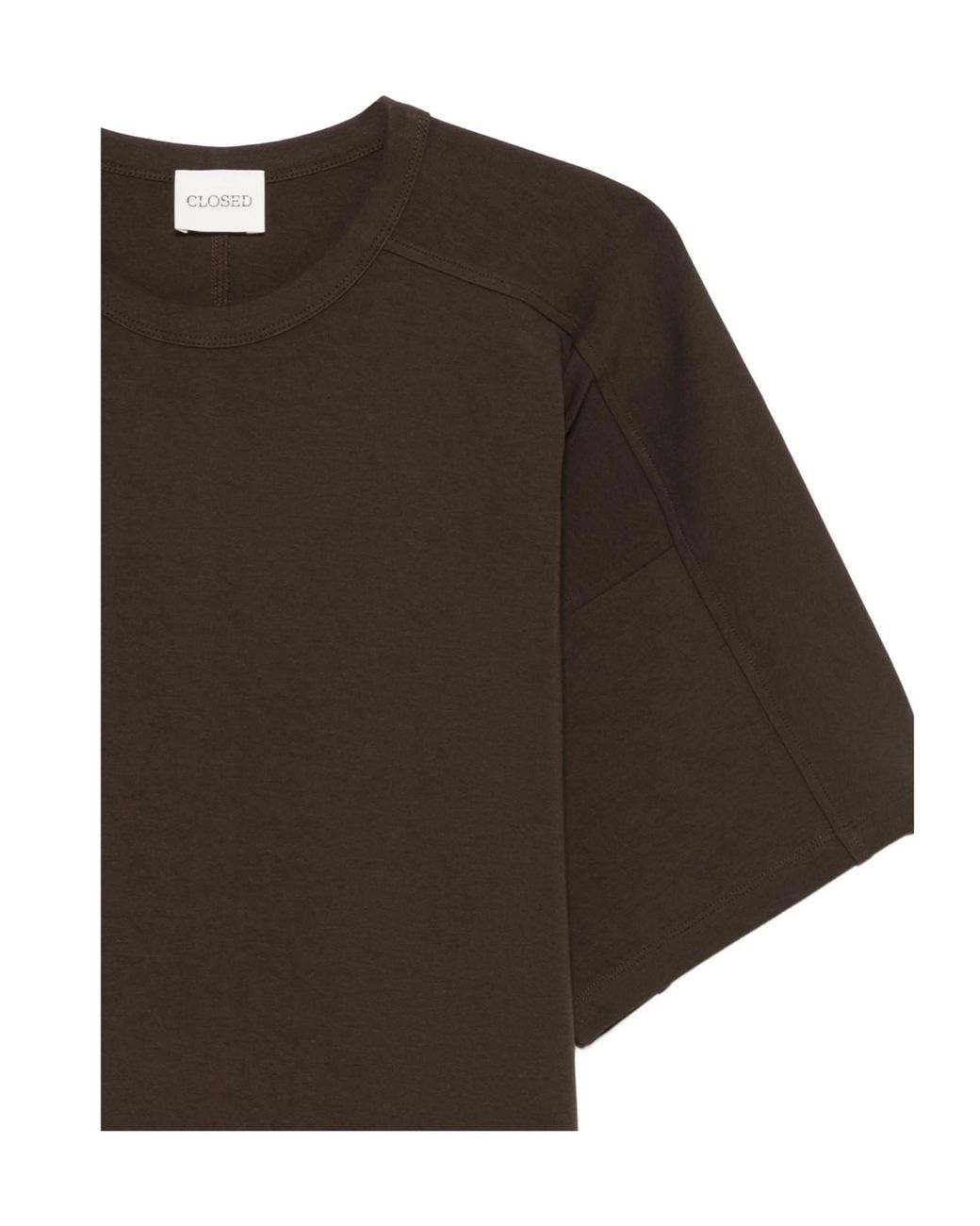 Closed Brown Short-Sleeve Panelled Dress