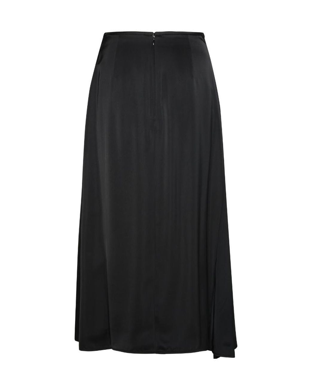 Jil Sander Black Midi Satin Skirt