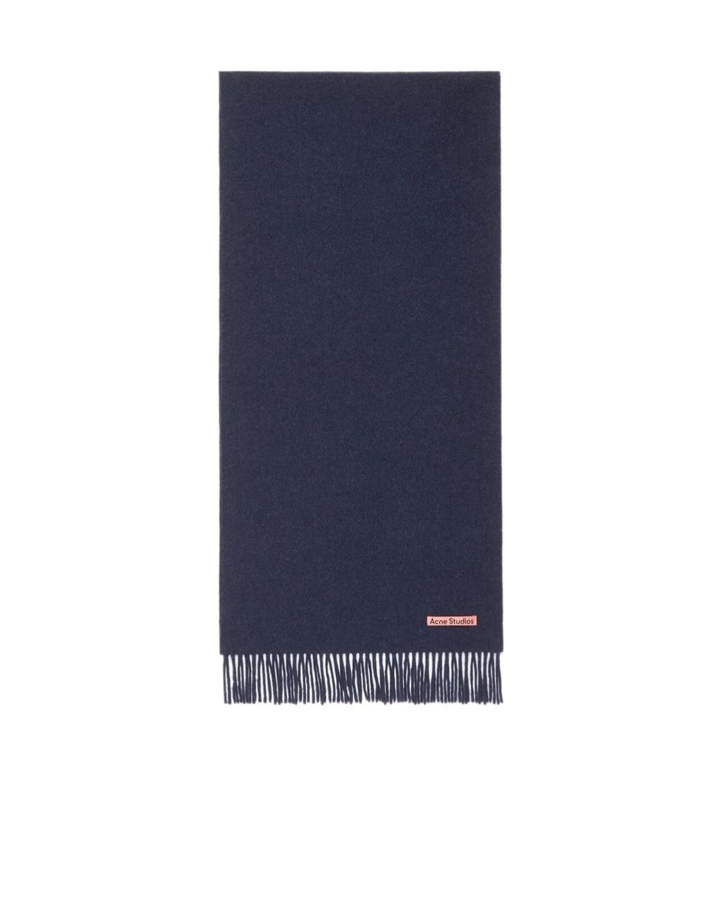 Acne Blue Fringe Wool Scarf Narrow for men