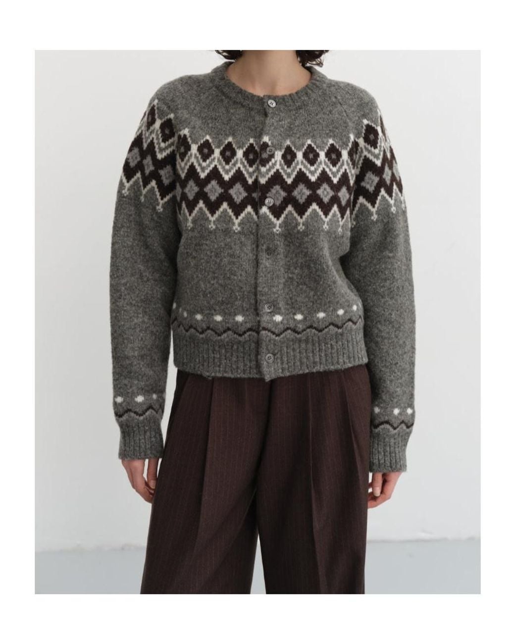 DUNST Gray Long-Sleeved Crew-Neck Knit Top for men