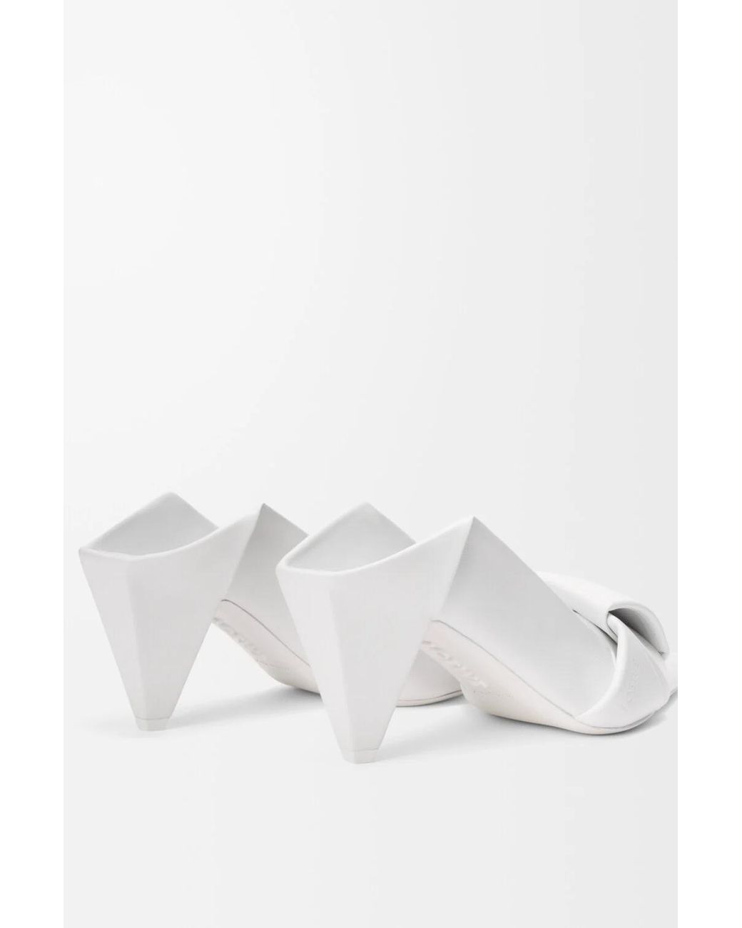 Loewe White Origami Pointed-Heel Mules