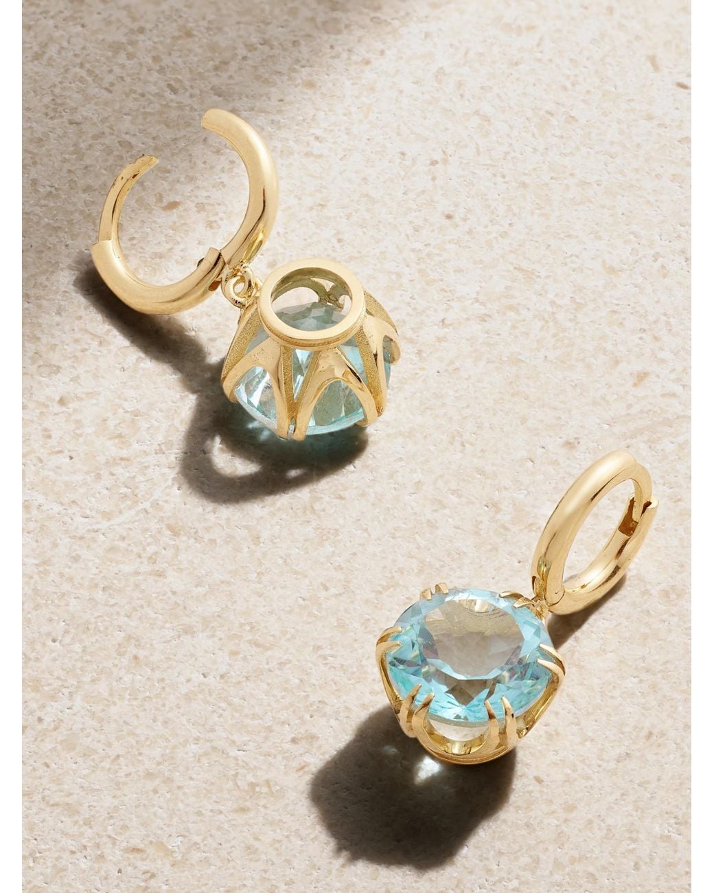 Ileana Makri White 18-Karat Topaz Earrings