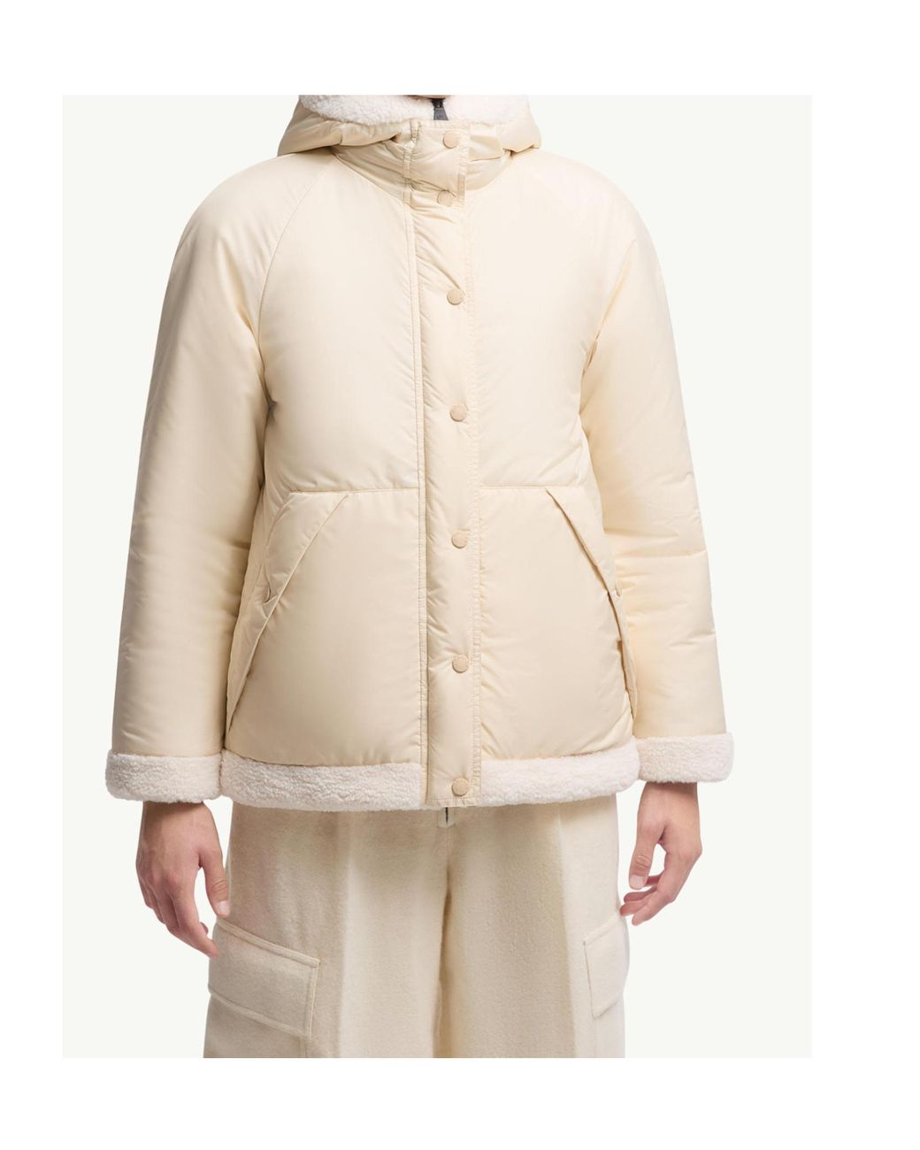 Moncler Natural Grenoble Zip-Up Drawstring Jacket