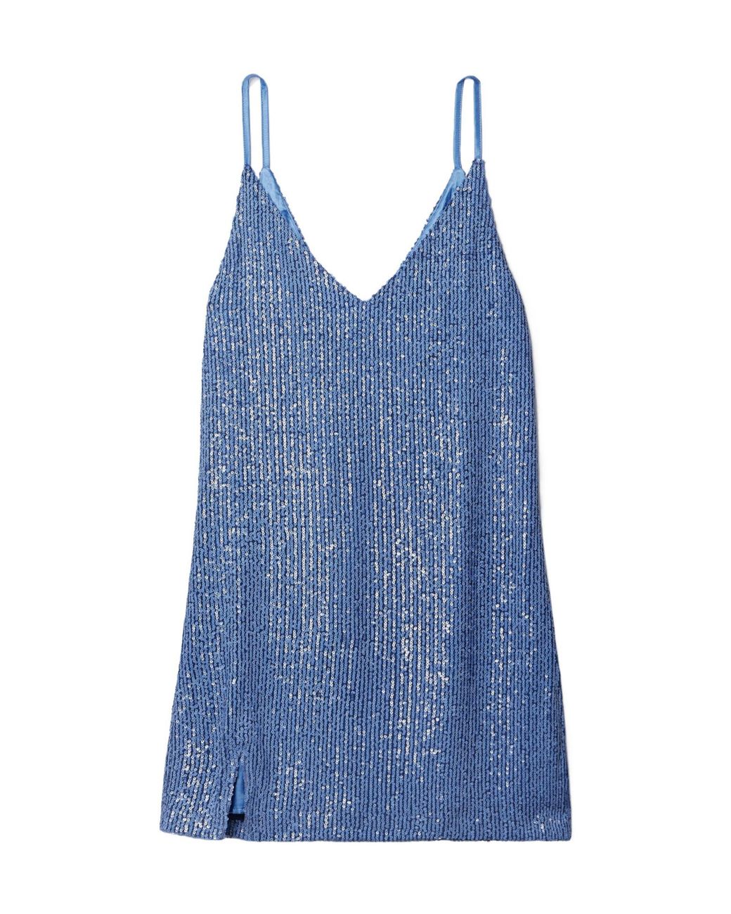 In the mood for love Blue Sequin Tulle Mini Dress