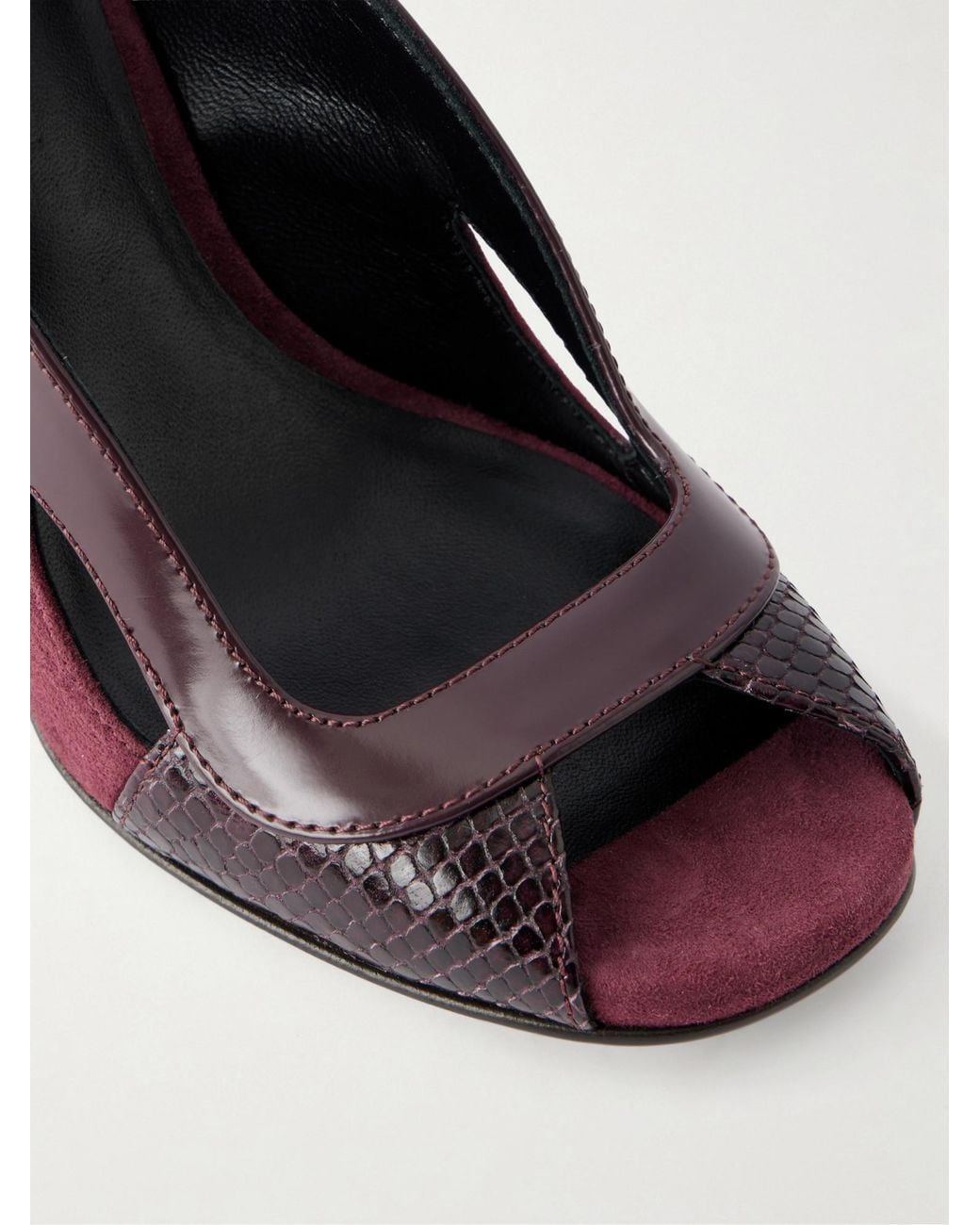 Zimmermann Purple Python-Effect Leather And Suede Sandals