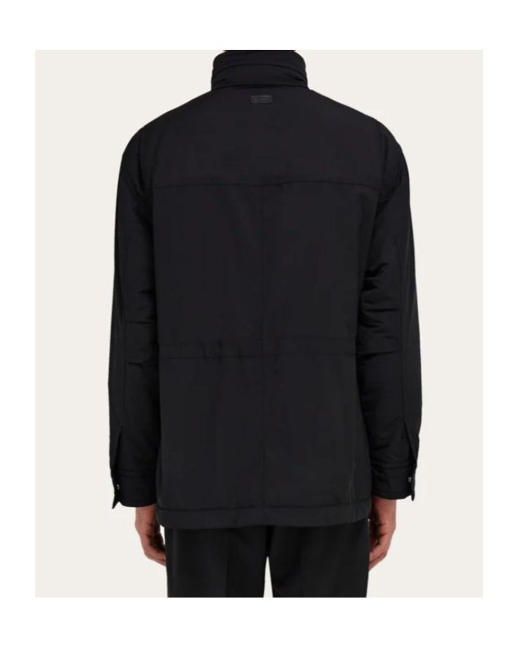 Ferragamo Black Ferragamo Long-Sleeved Padded Jacket for men